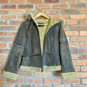 A.N.A. Leather Bomber Jacket